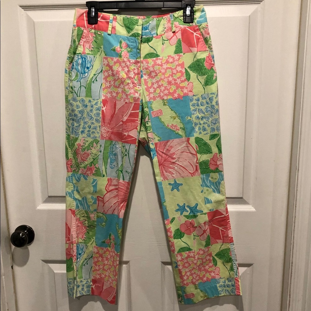 Lilly Pulitzer Patchwork Crop Pant Sz 4